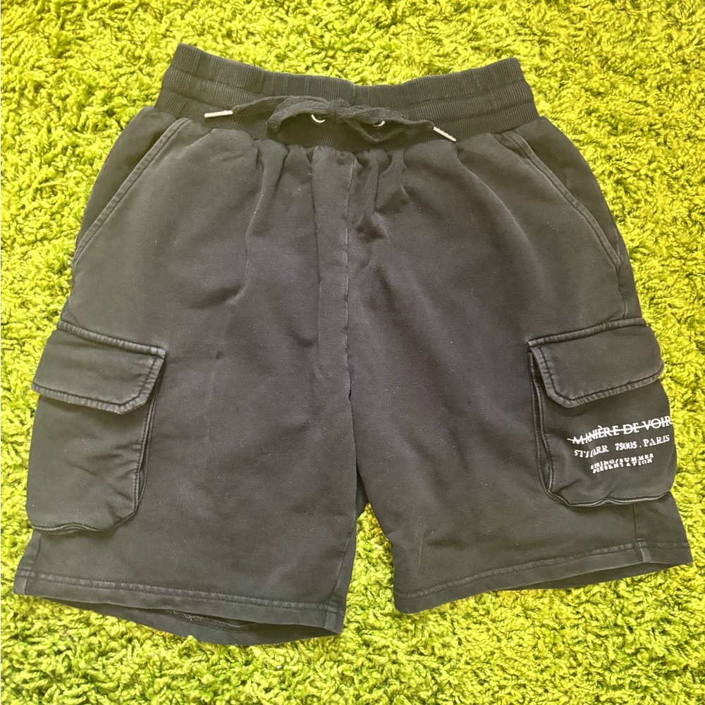 Maniere de Voir black cargo sweat shorts